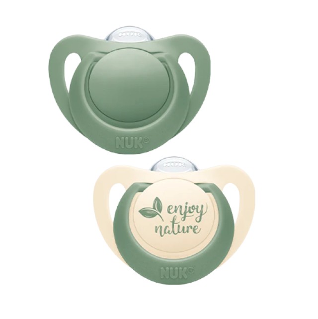 Nuk For Nature Πιπίλες Σιλικόνης για 18-36m+ με Κρίκο Χρώμα:Πράσινο-Μπ &hellip;