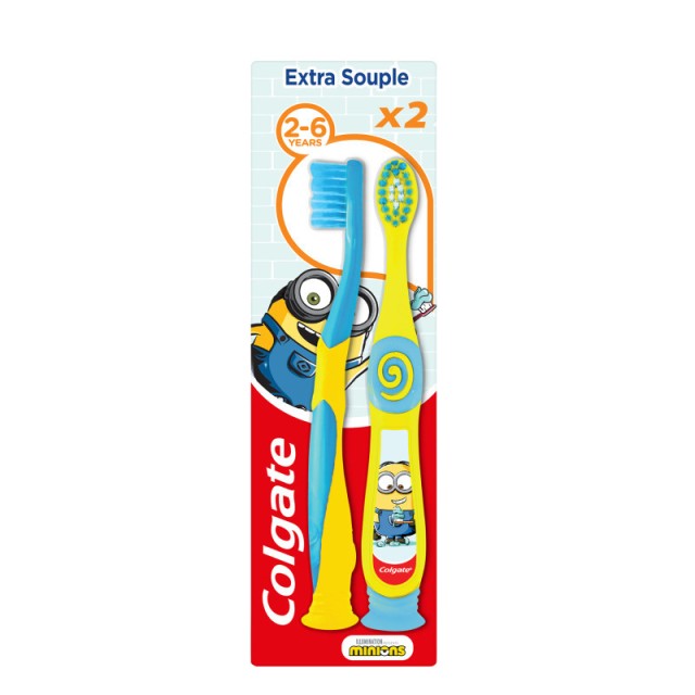 Colgate Minions XSoft Παιδικές Οδοντόβουρτσες για 2-6 Ετών Πολύ Μαλακή 2 Τεμάχια