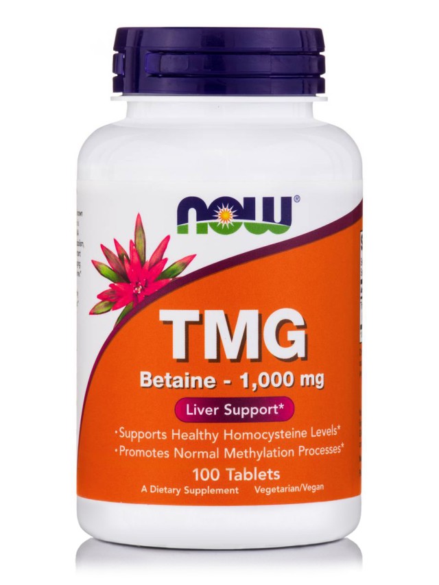 Now Foods TMG 1000mg Συμπλήρωμα Διατροφής Για Την Αποτοξίνωση του Ήπατος 100 Ταμπλέτες