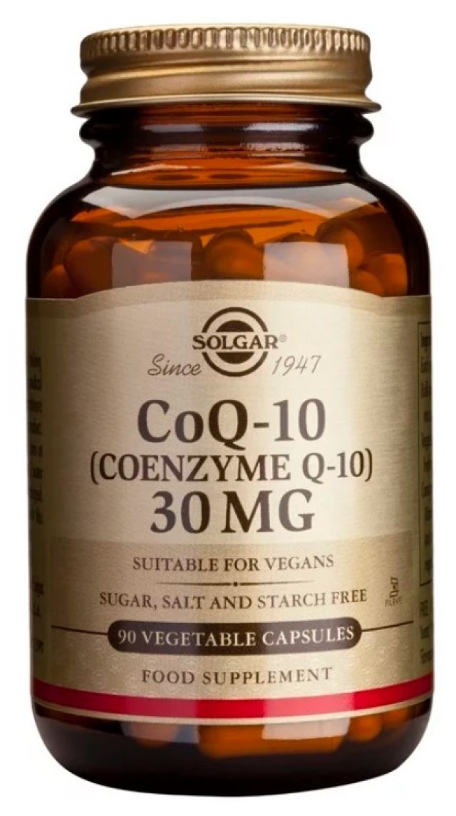 Solgar Coenzyme Q-10 30mg Συμπλήρωμα Διατροφής Συνένζυμο Q-10 90 Φυτικ …