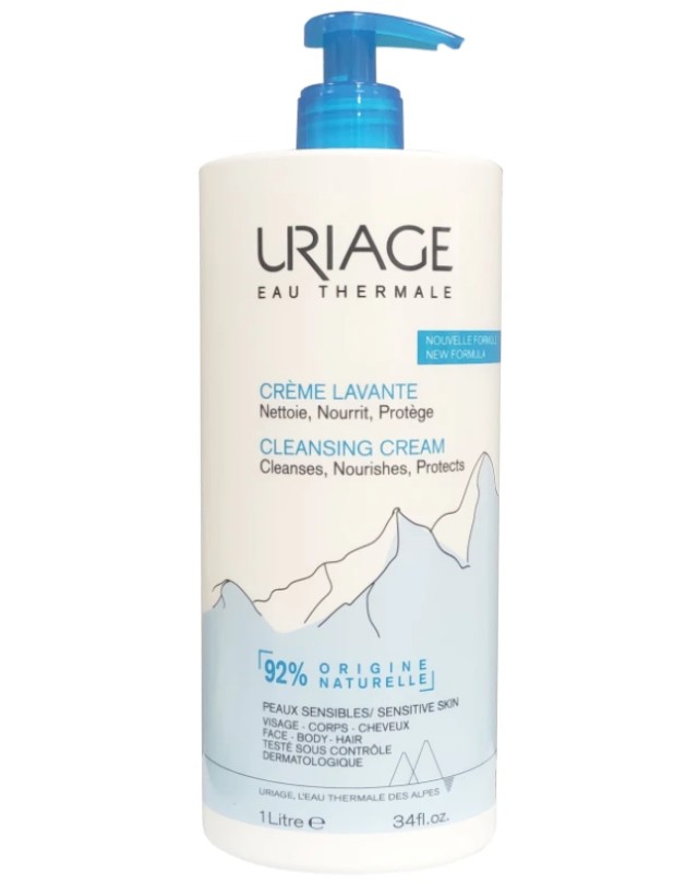 Uriage Cleansing Cream Lavante Κρέμα Καθαρισμού Προσώπου - Σώματος για Ευαίσθητες Επιδερμίδες 1000ml -20% Επί Της Λιανικής