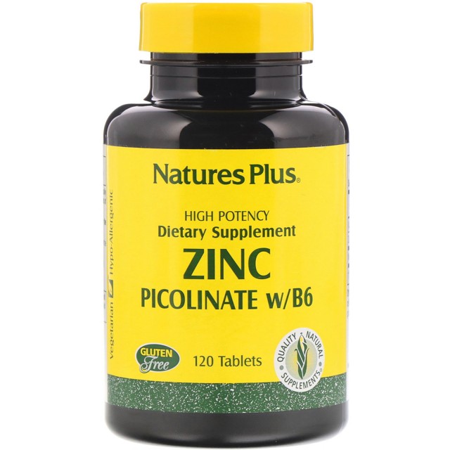 Natures Plus Zinc Picolinate w/B6 Συμπλήρωμα Διατροφής με Ψευδάργυρο & … Natures Plus Zinc Picolinate w/B6 Συμπλήρωμα Διατροφής με Ψευδάργυρο & …