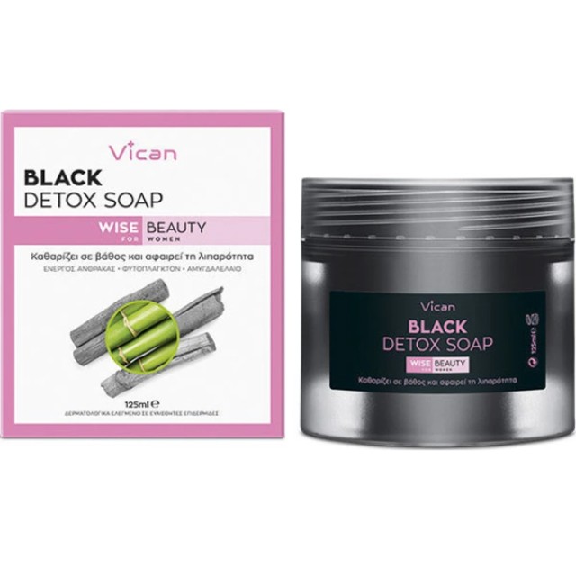 Vican Wise Beauty Black Detox Soap Σαπούνι Με Ενεργό Άνθρακα Για Βαθύ &hellip;