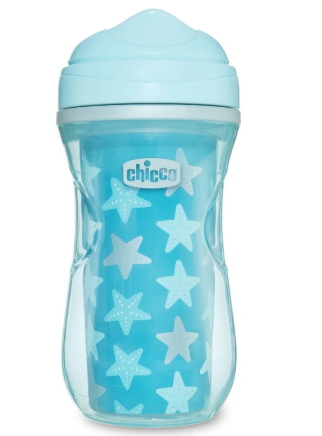 Chicco Active Cup Πλαστικό Κύπελλο για 14m+ Γαλάζιο με Αστέρια 266ml [06981-20]