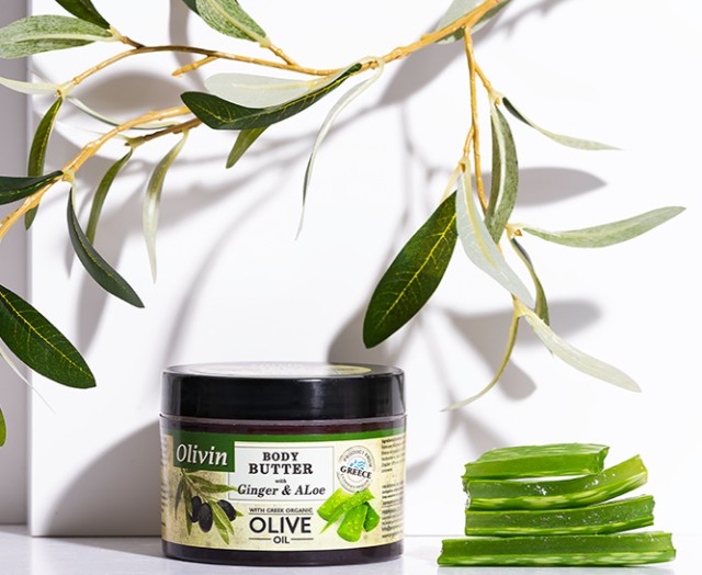 Olivin Body Butter Ginger & Aloe Ενυδατικό Βούτυρο Σώματος 200ml