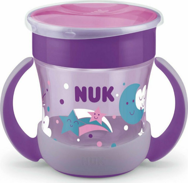 Nuk Mini Magic Cup Evolution Night Eκπαιδευτικό Ποτηράκι με Περιμετρικό Χείλος Εκμάθησης 360° που Φωσφορίζει στο Σκοτάδι 6m+ 160ml