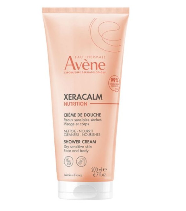 Avene XeraCalm Nutrition Shower Cream Κρεμώδες Αφρόλουτρο Προσώπου - Σώματος για Ευαίσθητες & Ξηρές Επιδερμίδες 200ml