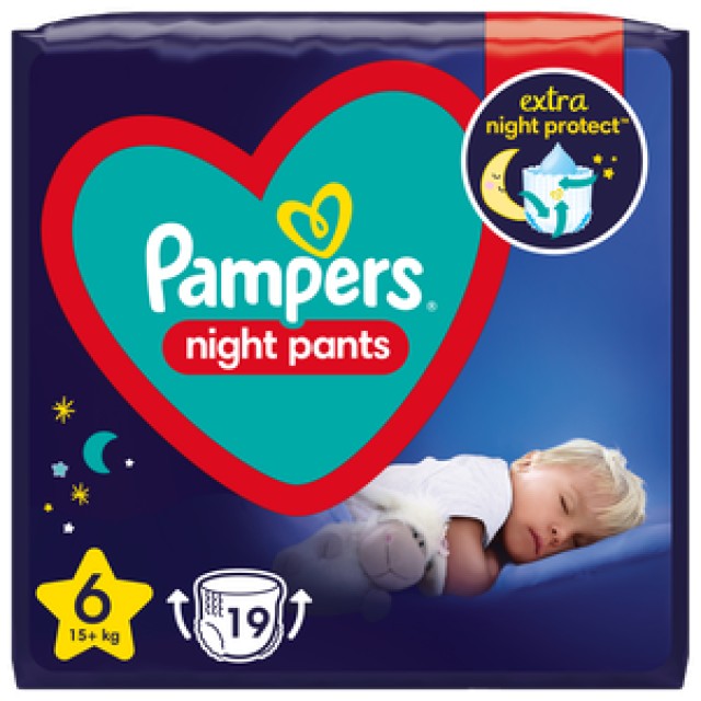 Pampers Night Pants Μέγεθος 6 [15+kg] 19 Πάνες - Bρακάκι