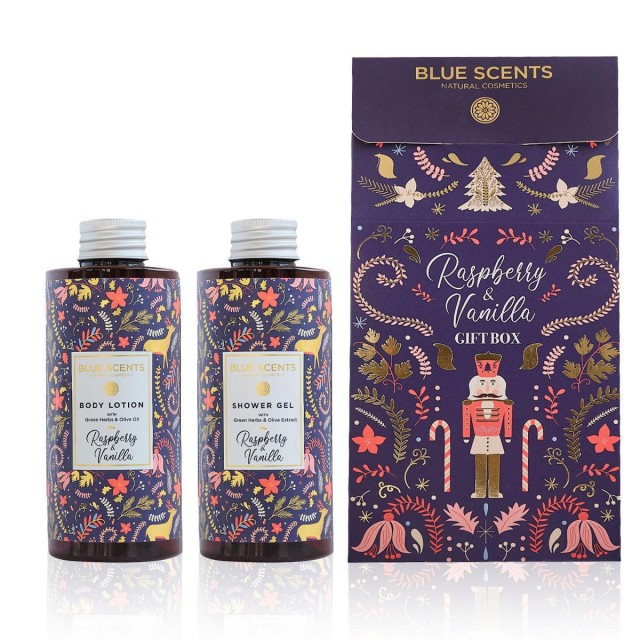 Blue Scents Xmas Gift Set Rasberry & Vanilla Shower Gel Αφρόλουτρο Σώμ &hellip;