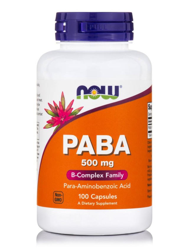 Now Foods PABA [Para-aminobenzoic Acid] 500mg Συμπλήρωμα Διατροφής Για …