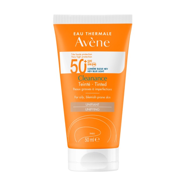 Avene Cleanance Solaire Tinted Cream SPF50+ Αντηλιακή Κρέμα Προσώπου με Χρώμα για Λιπαρό Δέρμα με Ατέλειες 50ml