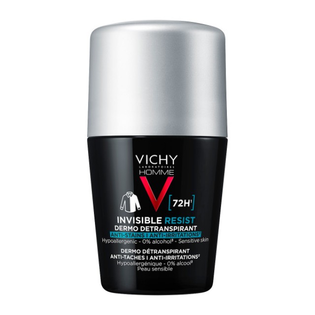 Vichy Homme Ανδρικό Αποσμητικό Roll on 72 Ώρες Προστασίας Invisible An …
