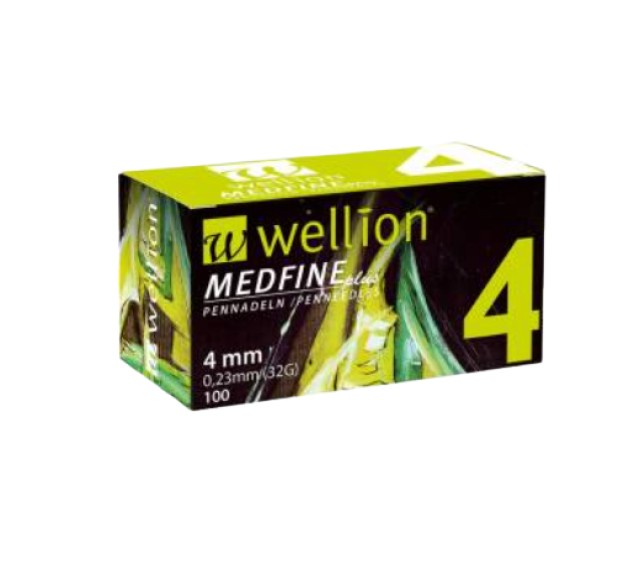 Wellion Medfine Plus Βελόνες Πένας Ινσουλίνης 32G x 4mm 100 Τεμάχια