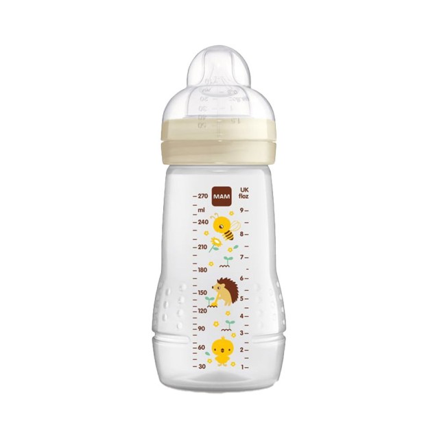 Mam Easy Active Baby Bottle Πλαστικό Μπιμπερό για 2m+ Εκρού με Θηλή Σιλικόνης 270ml [360SU]