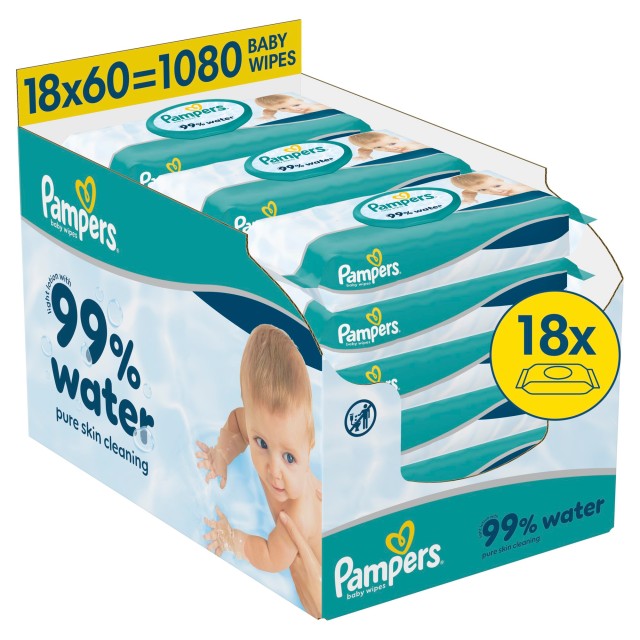 Pampers PROMO 99% Water Μωρομάντηλα με Ήπια Λοσιόν & 99% Νερό με Καπάκ … Pampers PROMO 99% Water Μωρομάντηλα με Ήπια Λοσιόν & 99% Νερό με Καπάκ …