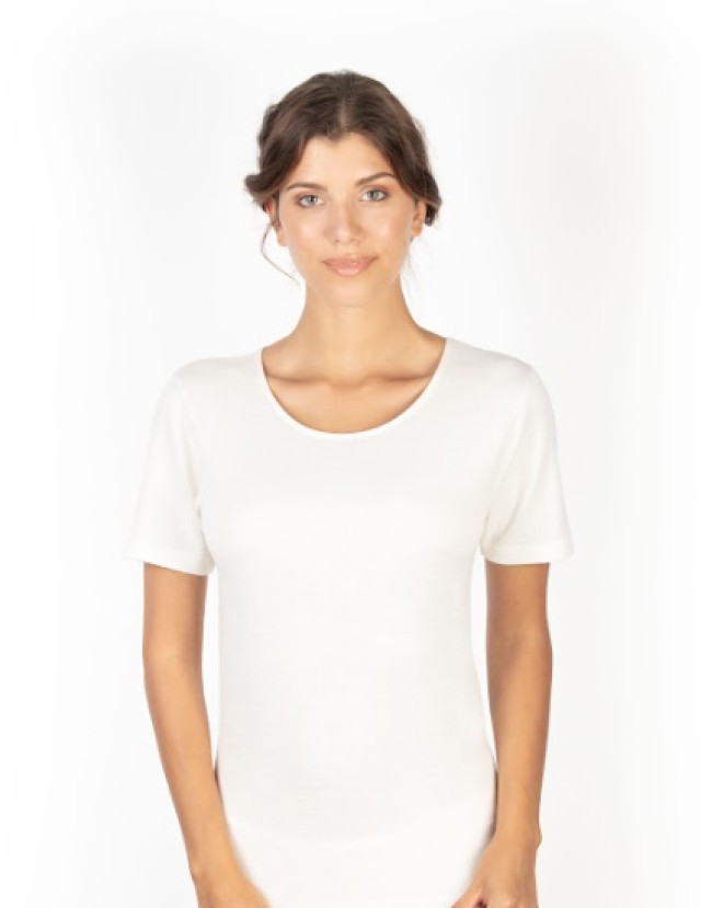 Egi Μπλούζα Κοντό Μανίκι Ψηλή Λαιμόκοψη Μαλλί, Βαμβάκι Ζαχαρί [421] 1 …