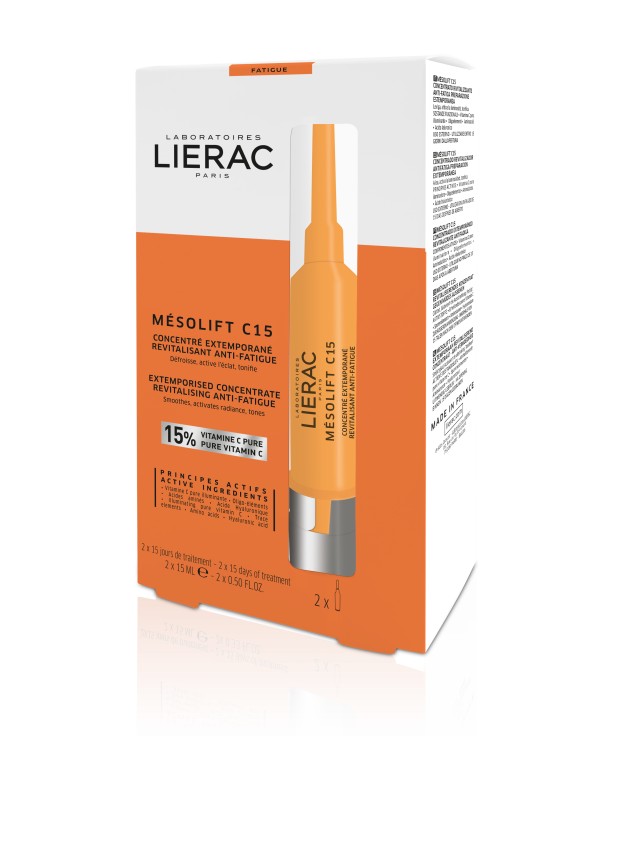 Lierac Mesolift C15 Extemporaneous Anti - Fatigue Revitalizing Concentrate Συμπύκνωμα με Ενεργά Συστατικά Κατά της Κούρασης 2x15ml