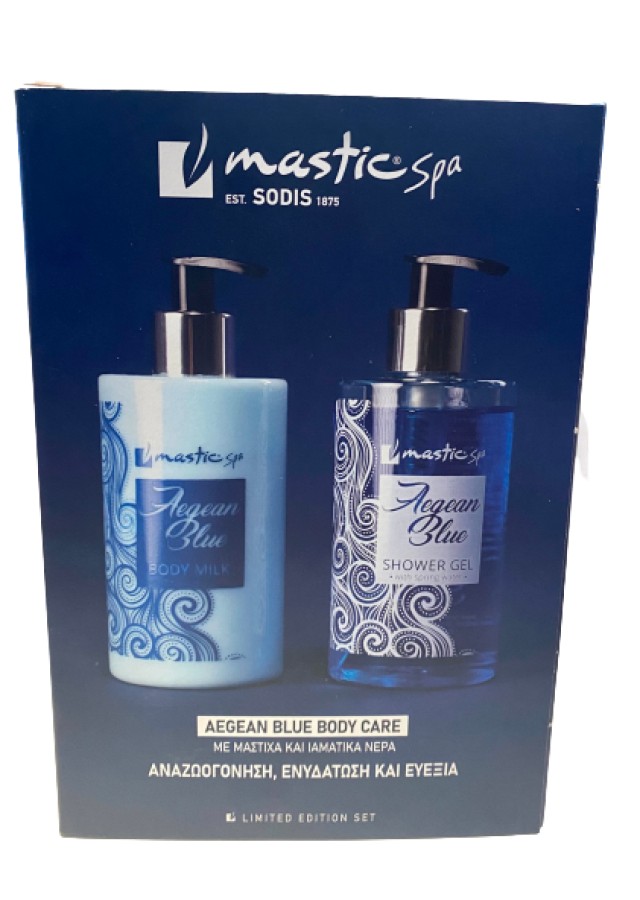 Mastic Spa PROMO Aegean Blue Shower Gel Ενυδατικό Αφρόλουτρο με Μαστίχα & Ιαματικά Νερά 300ml - Aegean Blue Body Milk Ενυδατικό Γαλάκτωμα Σώματος 300ml