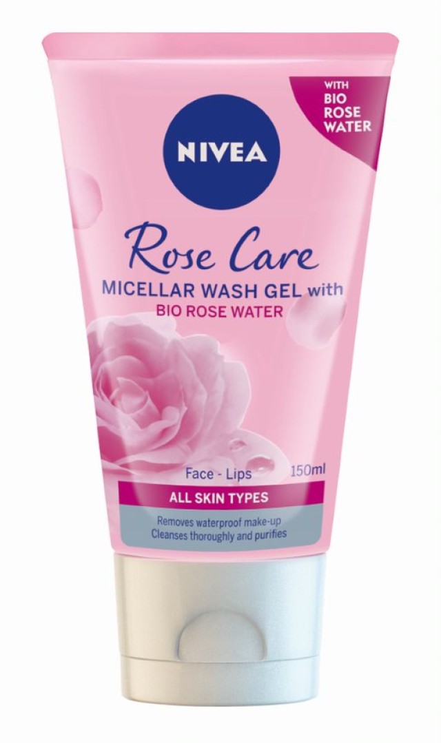 Nivea Micellar Rose Water Wash Gel Καθαρισμού Προσώπου με Ροδόνερο 150ml