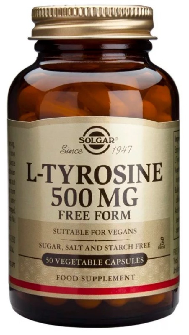 Solgar L-Tyrosine 500mg 50 Φυτικές Κάψουλες Solgar L-Tyrosine 500mg 50 Φυτικές Κάψουλες
