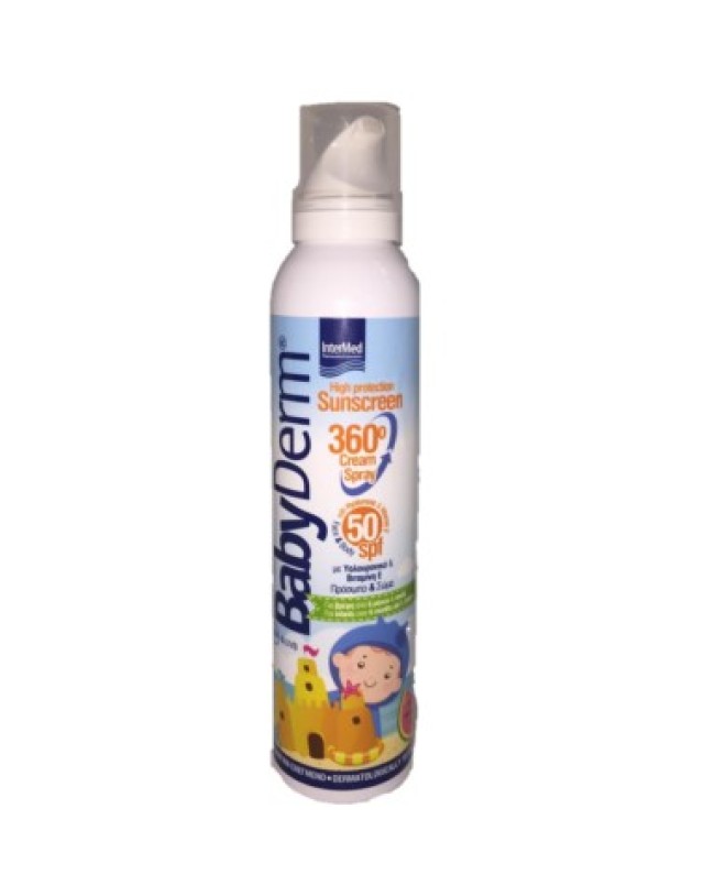 Intermed Babyderm Sunscreen SPF50 360 Cream Spray Αντηλιακό Υψηλής Προστασίας Για Βρέφη & Παιδιά - 200ml