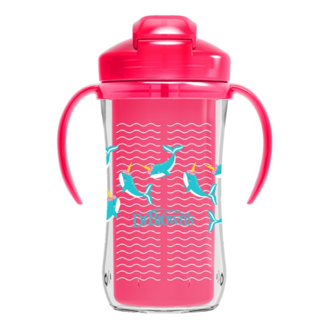 Dr. Brown’s Κύπελλο Θερμός με Καλαμάκι για 12m+ Ροζ για Κορίτσι 300ml …