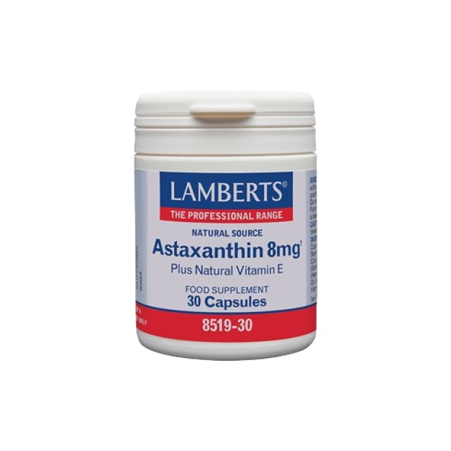Lamberts Astaxanthin 8mg & Βιταμίνη Ε Συμπλήρωμα Διατροφής με Αντιοξει &hellip;