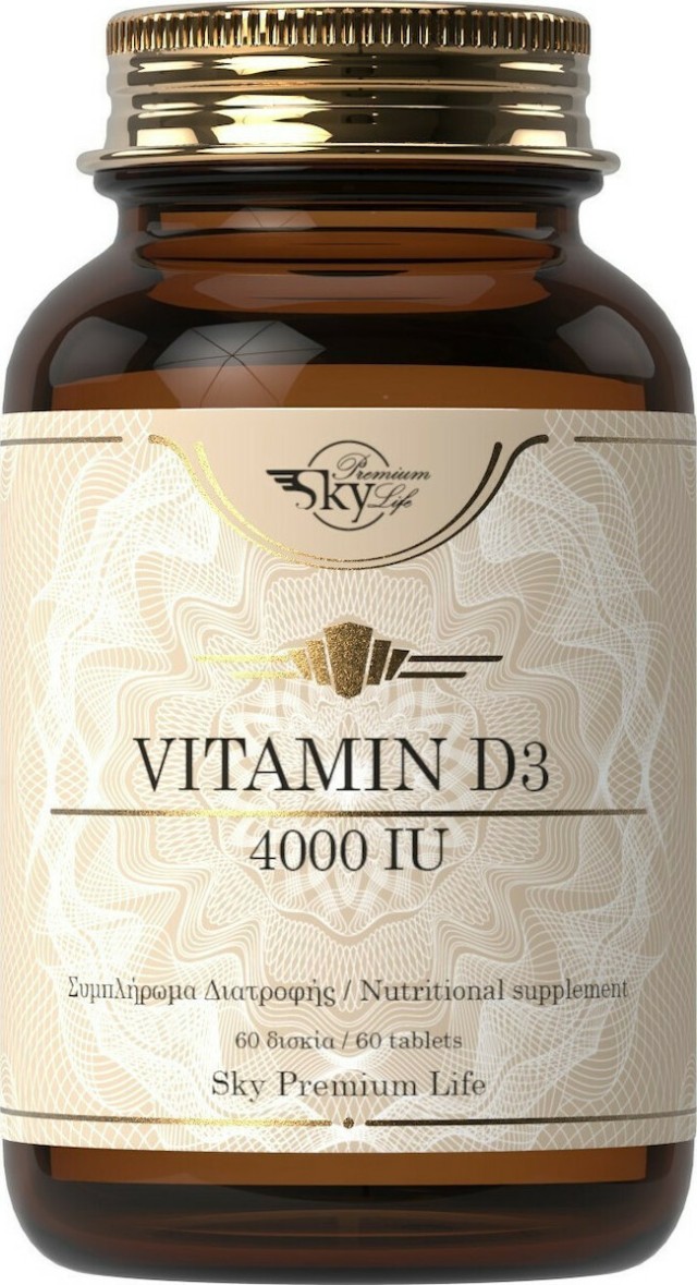Sky Premium Life Vitamin D3 4000IU Συμπλήρωμα Διατροφής για τα Οστά και το Ανοσοποιητικό 60 Κάψουλες