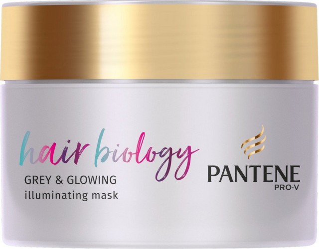 Pantene Pro V Hair Biology Grey & Glowing Mask Μάσκα Για Γκρίζα Μαλλιά 160ml