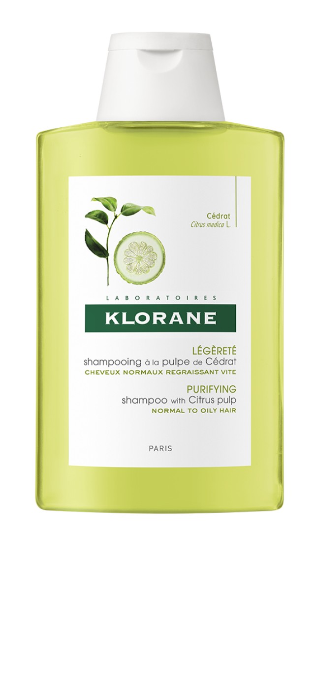 Klorane Citrus Pulp Shampoo Purifying Σαμπουάν Με Πολτό Κίτρου για Λάμψη για Κανονικά Μαλλιά που Λαδώνουν Γρήγορα 100ml