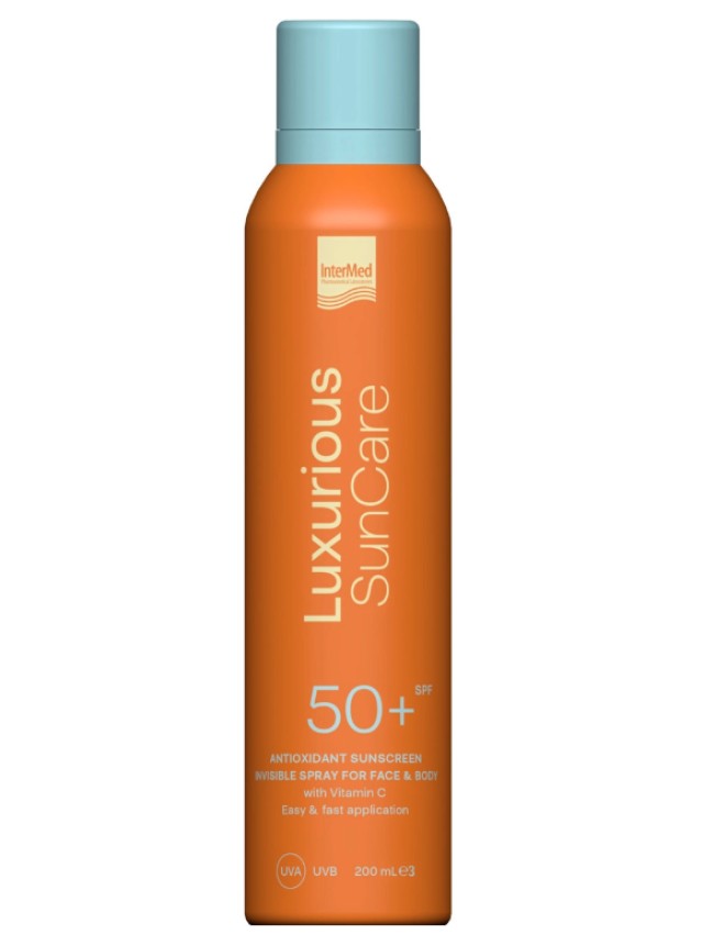 Intermed Luxurious Sun Care Antioxidant Sunscreen Invisible Spray SPF50+ Αντηλιακό Προσώπου & Σώματος 200ml