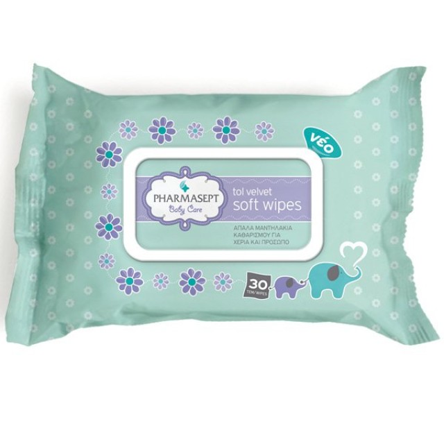 Pharmasept Baby Soft Wipes Παιδικά Μαντηλάκια Για Χερια Και Πρόσωπο 30 …