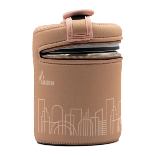 Laken City Θερμό Ανοξείδωτο Φαγητού με 2 Ταπεράκια & Θήκη Neoprene Ροζ …