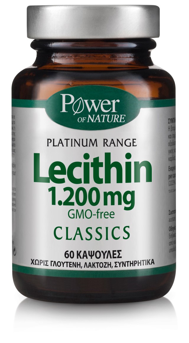 Power Health Classics Platinum Range Lecithin 1.200mg Συμπλήρωμα Διατροφής με Λεκιθίνη για την Μείωση της Χοληστερίνης 60 Κάψουλες