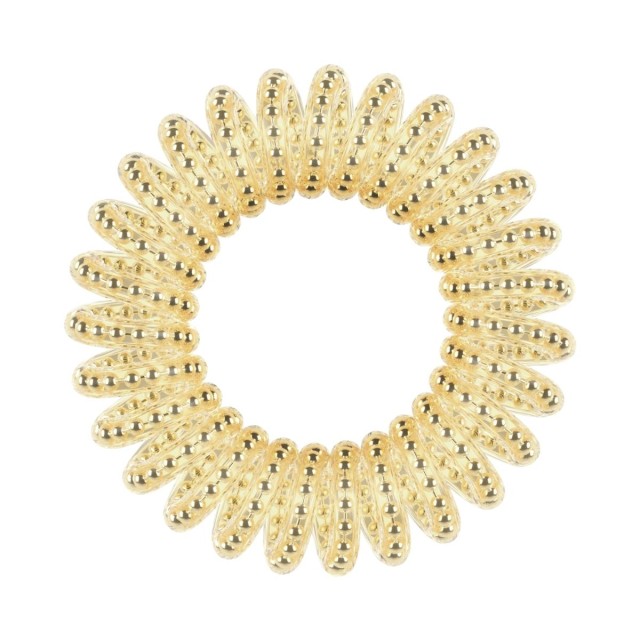 Invisibobble Original Time to Shine Gold Rush Hair Scrunchies Gold with Metallic Threads Inside 3 Pieces