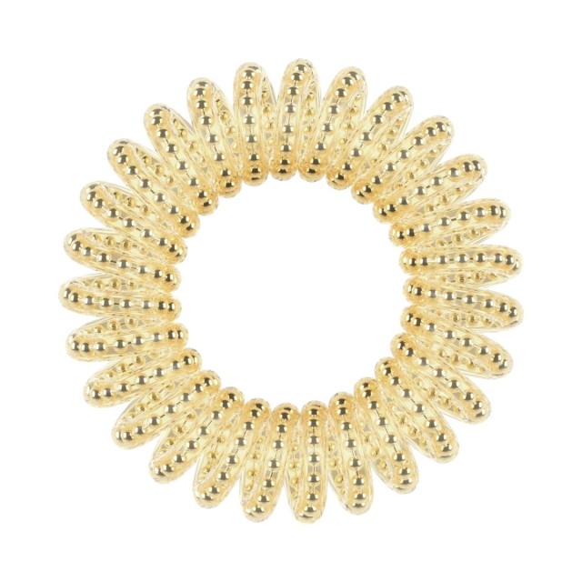 Invisibobble Original Time to Shine Gold Rush Λαστιχάκια Μαλλιών Χρυσό με Εσωτερικά Μεταλλικά Νήματα 3 Τεμάχια