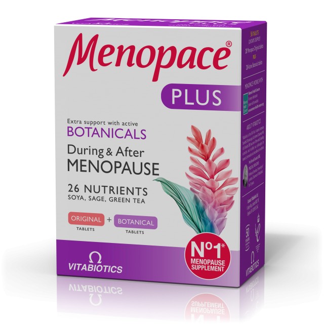 Vitabiotics Menopace Plus για τα Έντονα Συμπτώματα της Εμμηνόπαυσης 28 Δισκία + 28 Κάψουλες