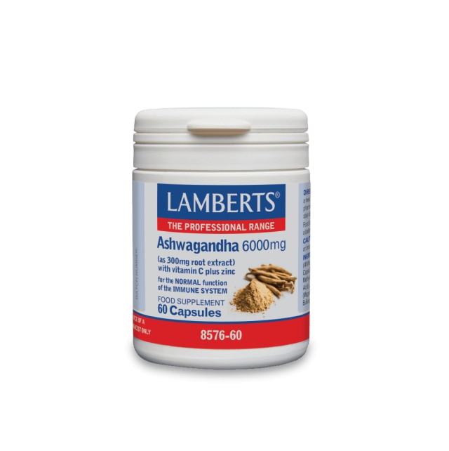 Lamberts Ashwagandha 6000mg Συμπλήρωμα Διατροφής Ανοσοποιητικού 60 Κάψ …