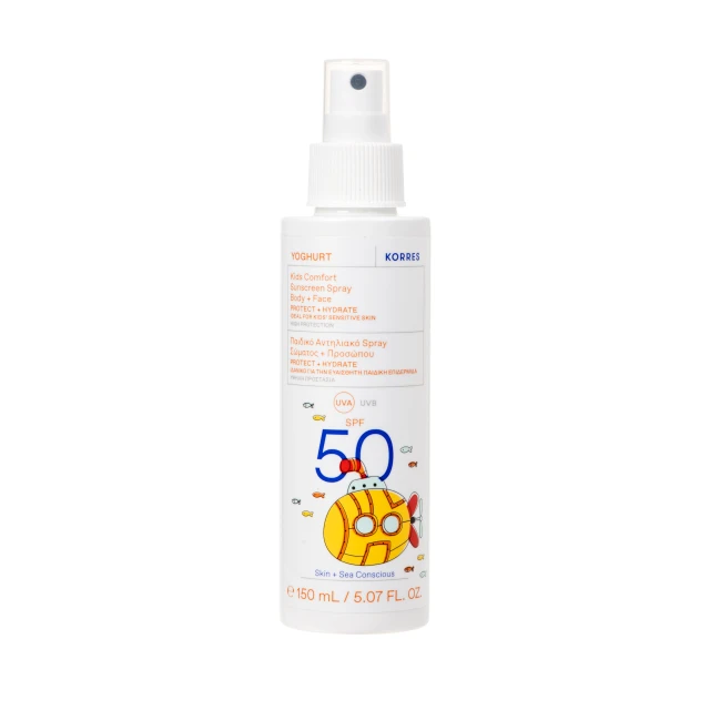 Korres Yoghurt SPF50 Kids Yogurt Children's Sunscreen Spray for Face & … Korres Yoghurt SPF50 Kids Yogurt Children's Sunscreen Spray for Face & …