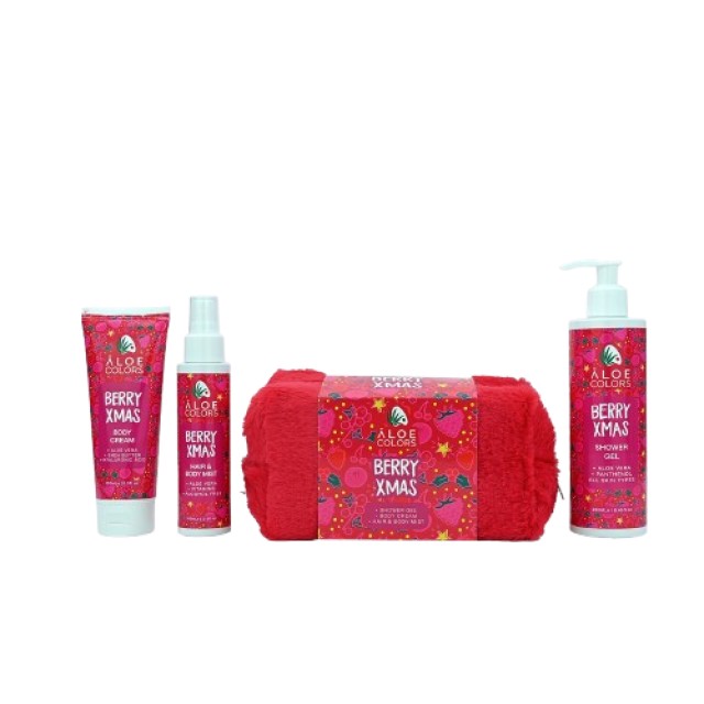Aloe Colors Xmas PROMO Berry Shower Gel 250ml - Body Cream 100ml - Hai …