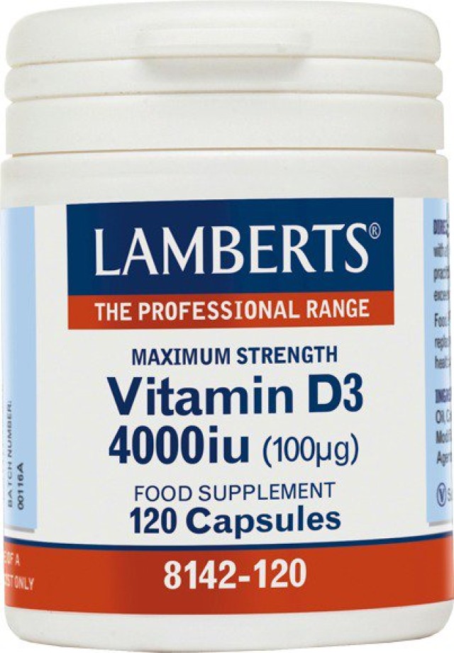 Lamberts Vitamin D3 4000IU (100μg) Συμπλήρωμα Διατροφής για το Ανοσοπο …