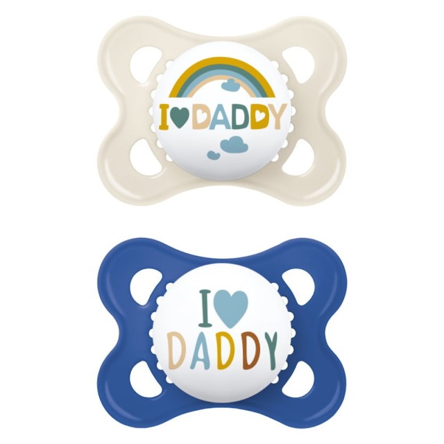 Mam Πιπίλες Σιλικόνης I Love Daddy για 2-6 Μηνών Χρώμα: Λευκό, 2 … Mam Πιπίλες Σιλικόνης I Love Daddy για 2-6 Μηνών Χρώμα: Λευκό, 2 …