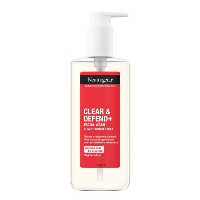 Neutrogena® Clear & Defend+ Facial Wash Καθαριστικό Προσώπου για Αντιμετώπιση της Ακμής 200ml
