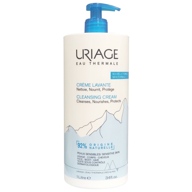 Uriage Cleansing Cream Lavante Κρέμα Καθαρισμού Προσώπου - Σώματος για Ευαίσθητες Επιδερμίδες 1000ml