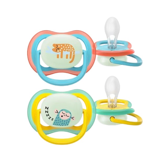 Avent Ultra Air Nighttime Ορθοδοντική Πιπίλα Νυκτός 18m+ για Αγόρι Φωσ &hellip;