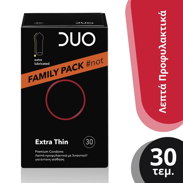 Duo Extra Thin Family Pack Λεπτά Προφυλακτικά 30 Τεμάχια