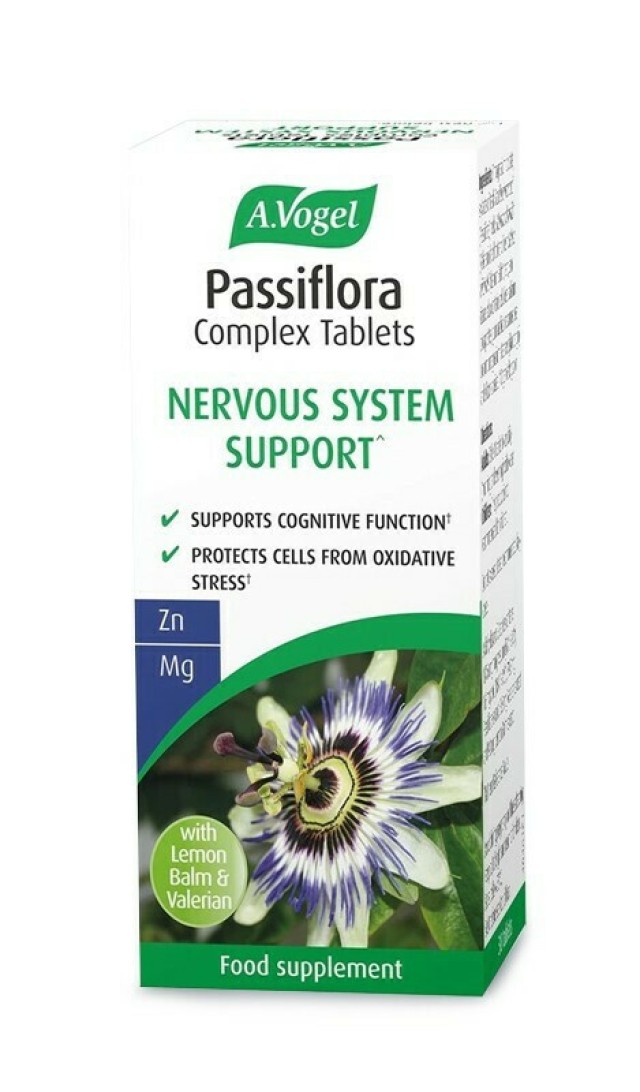 A.Vogel Passiflora Complex Nervous System Support Συνδυασμός Φρέσκων Βοτάνων με Βάση την Πασιφλόρα - Φυτική Σύνθεση για την Ενίσχυση του Αισθήματος Ηρεμίας 30 Ταμπλέτες