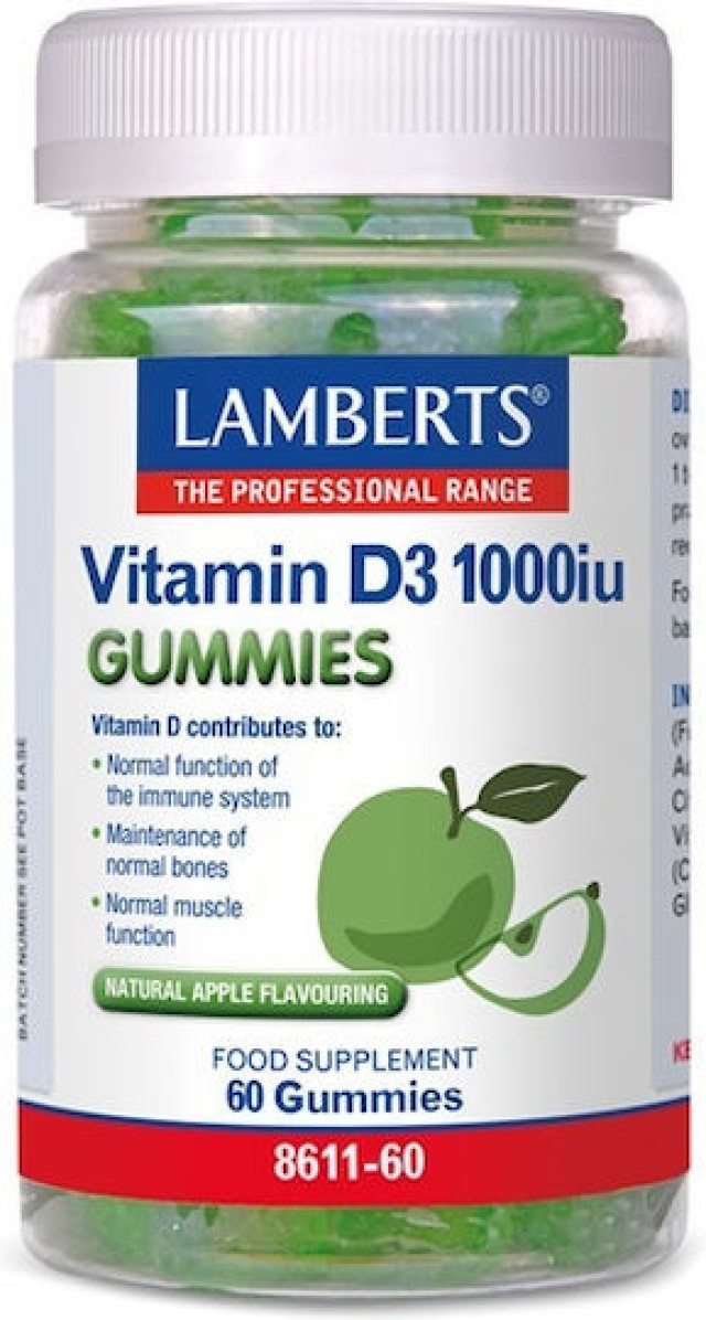 Lamberts Vitamin D3 1000iu για το Ανοσοποιητικό & τα Οστά με Φυσική Γε …
