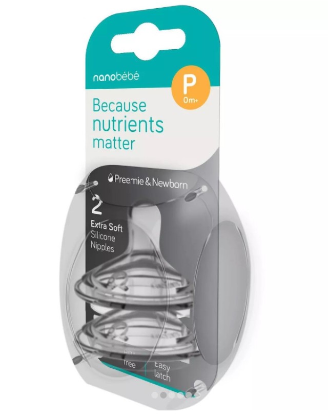 Nanobebe Preemie Newborn Ανταλλακτικές Θηλές Σιλικόνης με Σύστημα Εξαε …