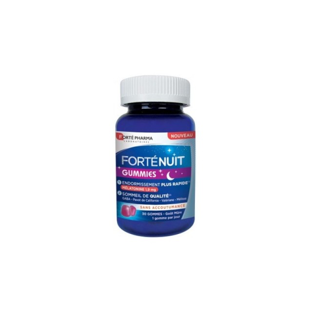 Forte Pharma ForteNuit Gummies Μελατονίνη 1,9mg με Γεύση Μύρτιλο 30 Ζελεδάκια